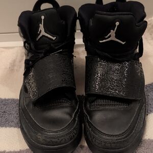 Jordan Kids Black Sneakers with Silver Accents